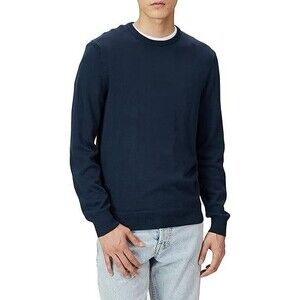 NWT Amazon Essentials Men's Crewneck Sweaters 6XL BIG Navy Cotton Long-Sleeve